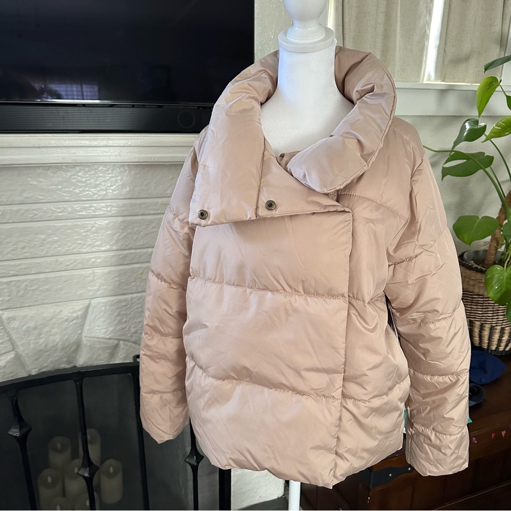 Water-Resistant Double Breasted Puffer Jacket